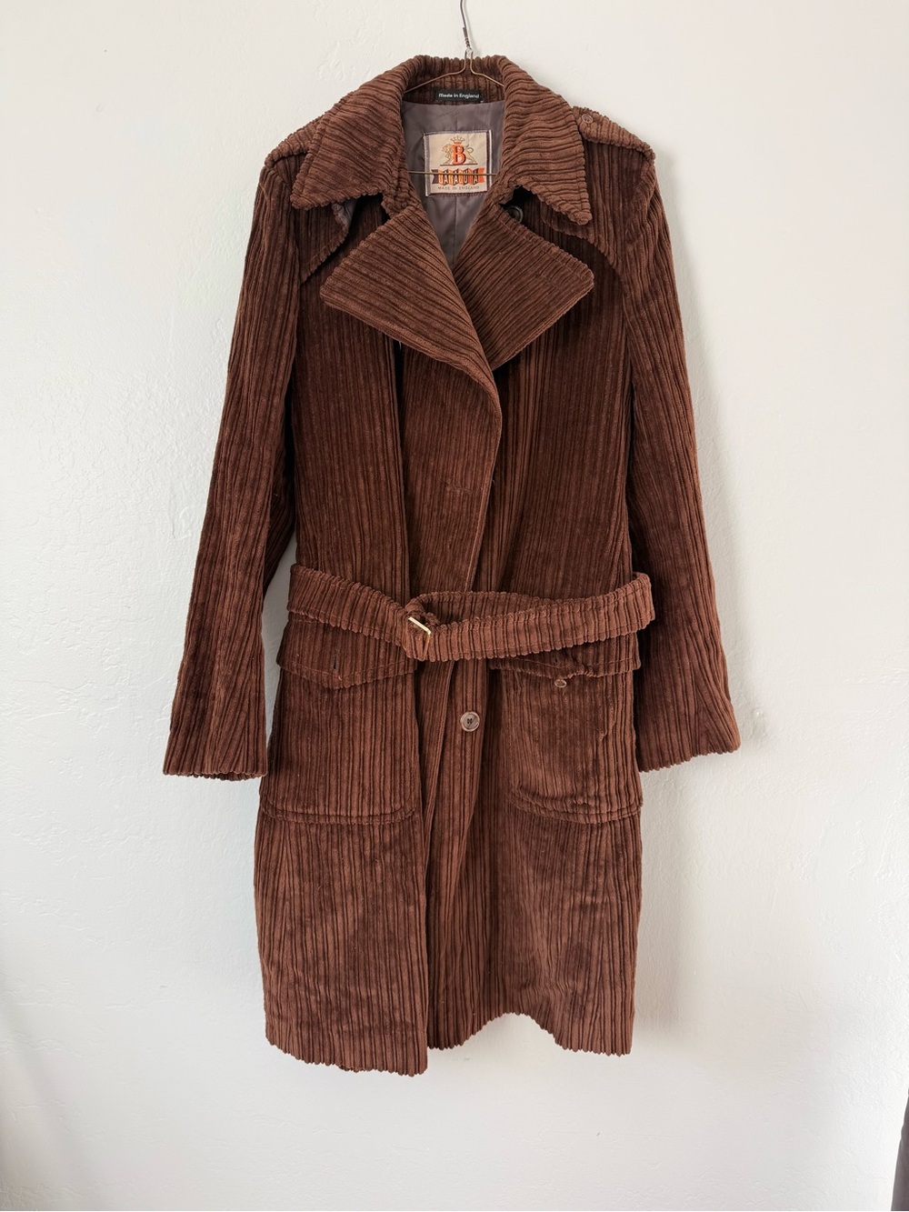 Baracuta Vintage Corduroy Trench Coat M